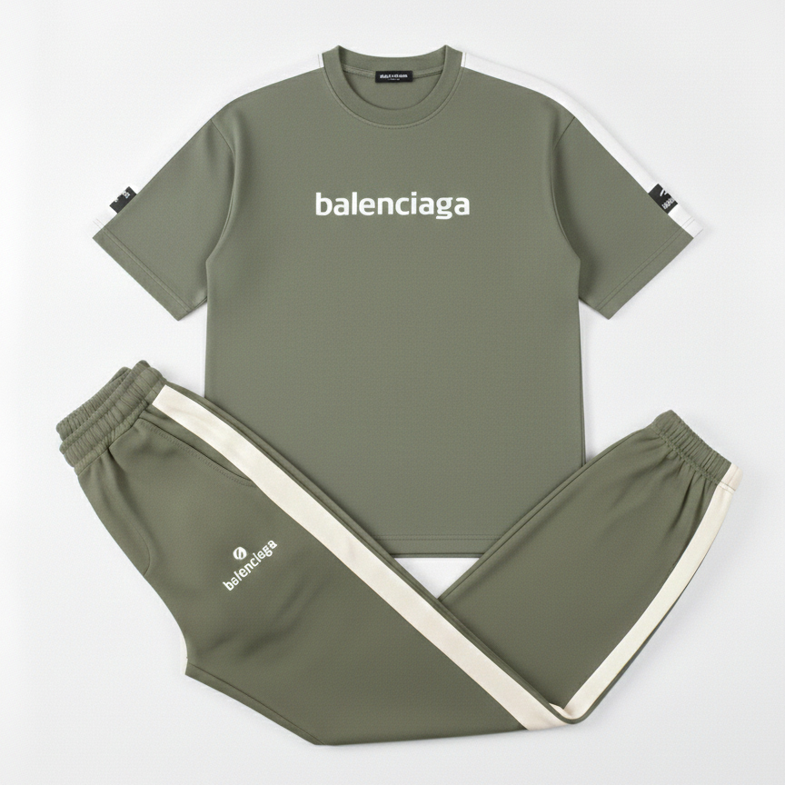 ست تیشرت و شلوار مردانه بنگال کش Balenciaga-سبز