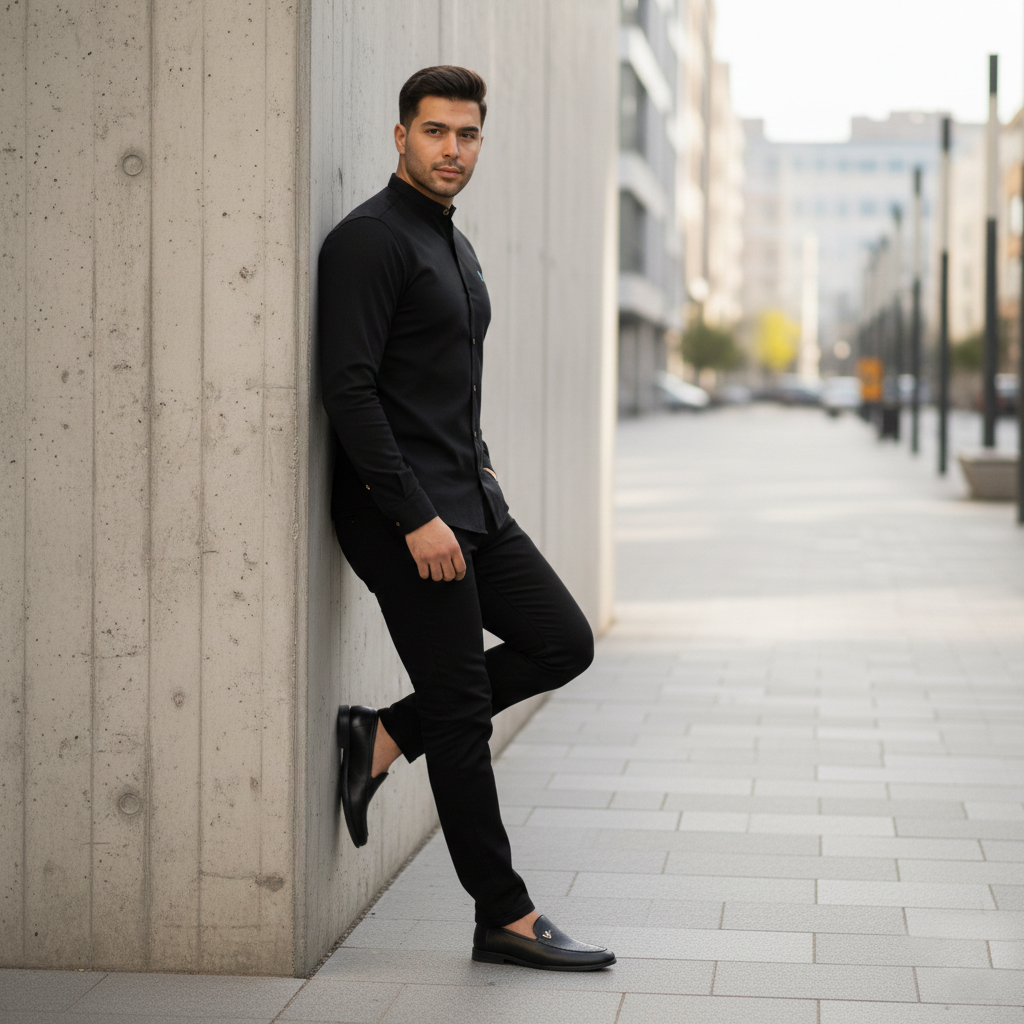 پکیج ست مردانه پیراهن و شلوار و کالج مدل Vafa